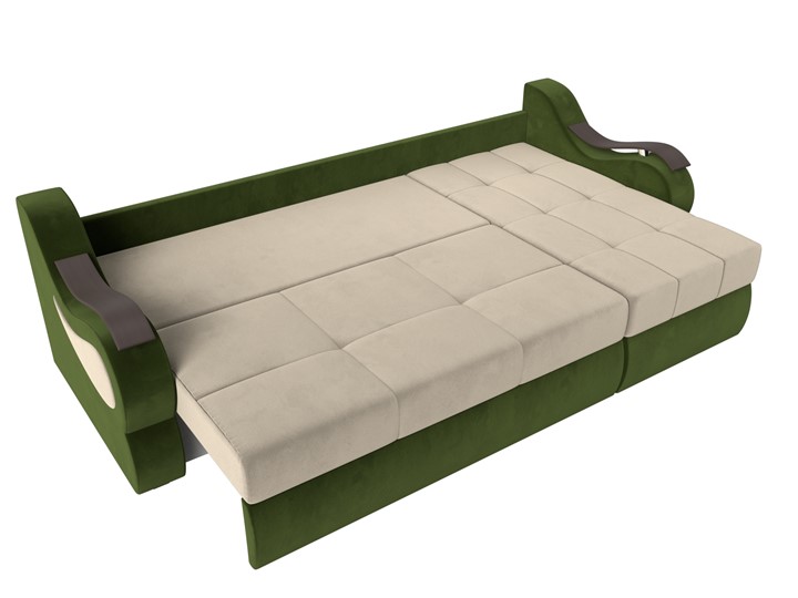 Угловой диван Меркурий, Бежевый/зеленый (вельвет) в Ревде - изображение 5