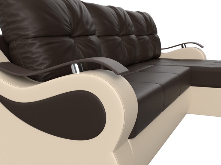 Угловой диван Меркурий, Коричневый/бежевый (экокожа) в Ревде - изображение 3