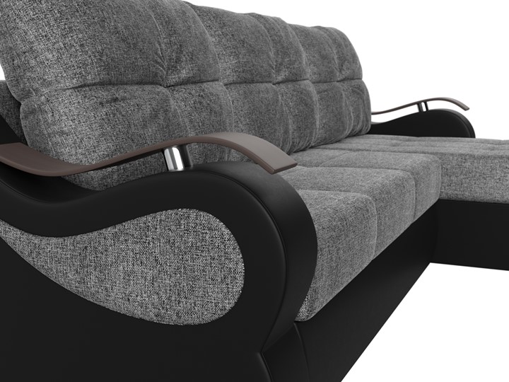 Угловой диван Меркурий, Серый/черный (рогожка/экокожа) в Первоуральске - изображение 3