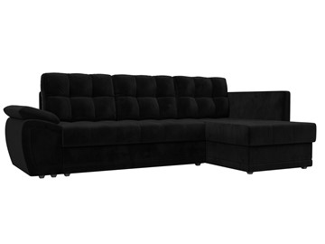 Угловой диван для гостиной Нэстор прайм, Черный (велюр) в Екатеринбурге - предосмотр