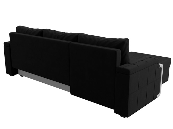 Угловой диван с оттоманкой Николь лайт, Черный/Белый (микровельвет/экокожа) в Ревде - изображение 8