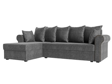 Угловой диван с оттоманкой Рейн, Серый/Коричневый (рогожка) в Первоуральске