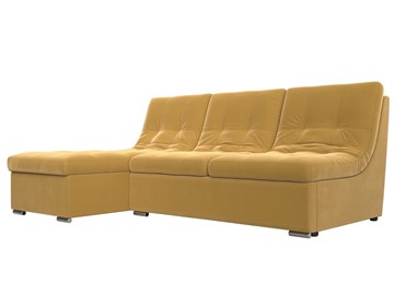 Угловой диван Релакс, желтый (микровельвет) в Кушве