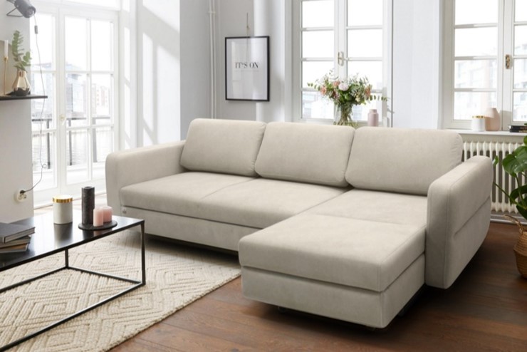 Большой диван с оттоманкой и креслом Антарес 1 ПДУ New