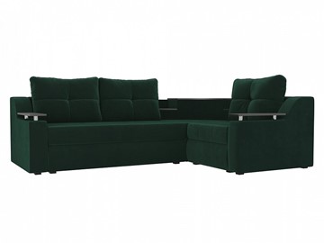 Угловой раскладной диван Тесей Боннель, Зеленый (Велюр) в Сухом Логе