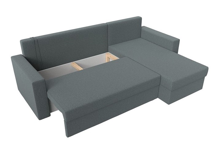 Угловой диван с оттоманкой Траумберг Лайт, Амур серый (Рогожка) в Ревде - изображение 1