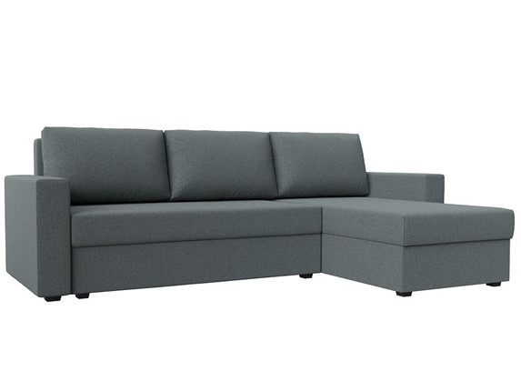 Угловой диван с оттоманкой Траумберг Лайт, Амур серый (Рогожка) в Ревде - изображение
