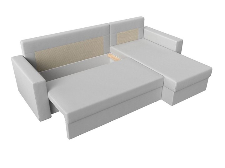 Угловой диван с оттоманкой Траумберг Лайт, Белый (Экокожа) в Первоуральске - изображение 1