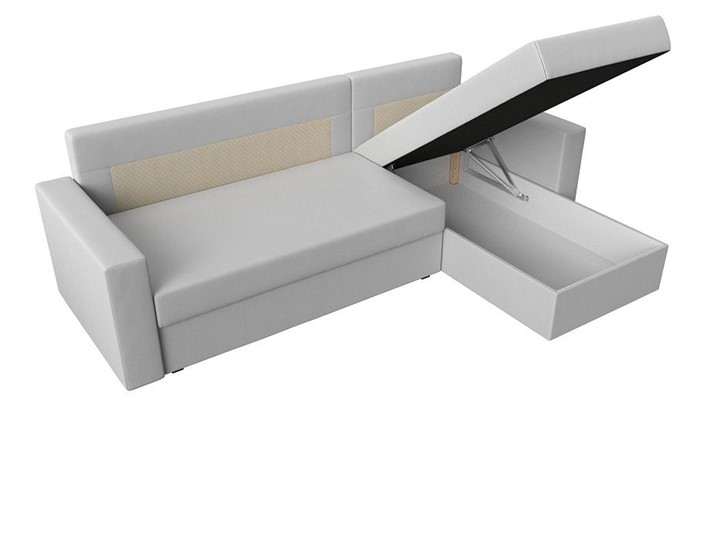 Угловой диван с оттоманкой Траумберг Лайт, Белый (Экокожа) в Первоуральске - изображение 3