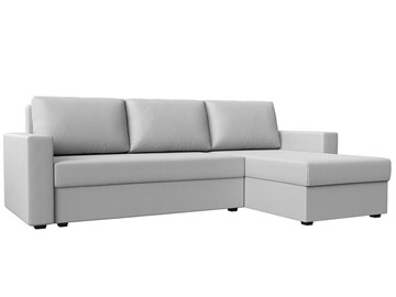 Угловой диван с оттоманкой Траумберг Лайт, Белый (Экокожа) в Кушве