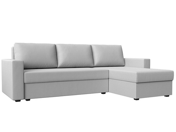Угловой диван с оттоманкой Траумберг Лайт, Белый (Экокожа) в Первоуральске - изображение