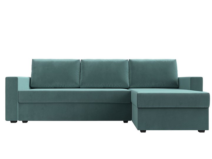 Угловой диван с оттоманкой Траумберг Лайт, Бирюзовый (велюр) в Первоуральске - изображение 5