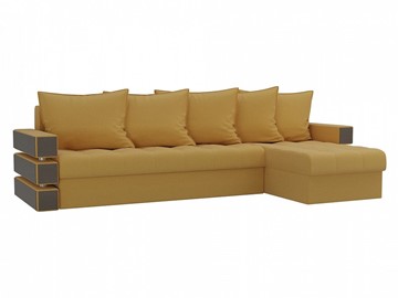 Угловой раскладной диван Венеция, Желтый (микровельвет) в Екатеринбурге