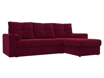 Угловой раскладной диван Верона, Бордовый (микровельвет) в Ревде