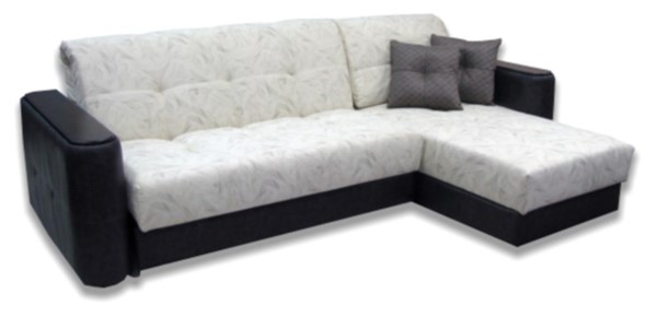 Угловой диван Аккордеон-1, 315 (круглые подлокотники) с коробом в Первоуральске - изображение