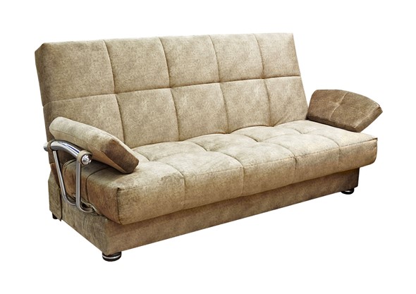 Прямой диван Милана 6 БД с хром. подлокотниками, Боннель в Екатеринбурге - изображение