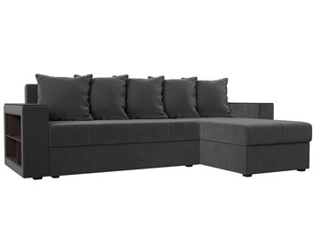 Угловой диван с оттоманкой Дубай Лайт, Серый (велюр) в Ревде