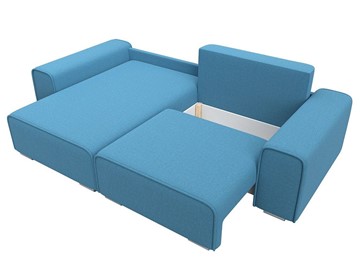 Угловой диван с оттоманкой Лига-029, Амур голубой (Рогожка) в Ревде - предосмотр 1