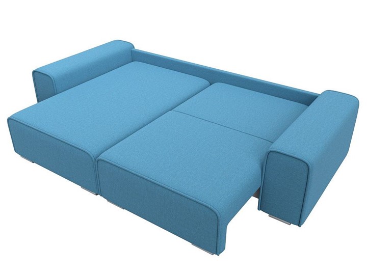 Угловой диван с оттоманкой Лига-029, Амур голубой (Рогожка) в Первоуральске - изображение 2