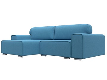 Угловой диван с оттоманкой Лига-029, Амур голубой (Рогожка) в Ревде
