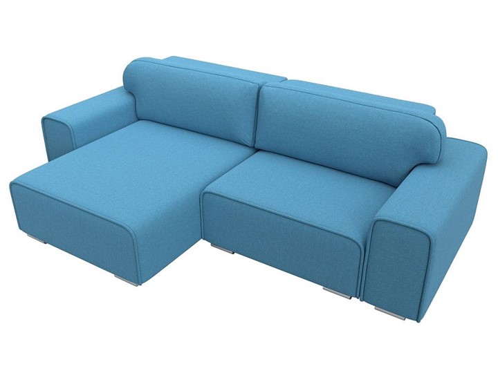 Угловой диван с оттоманкой Лига-029, Амур голубой (Рогожка) в Первоуральске - изображение 4