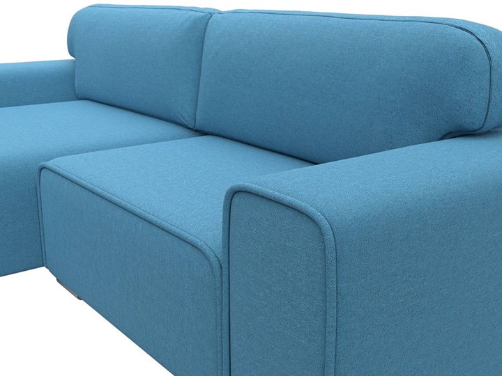 Угловой диван с оттоманкой Лига-029, Амур голубой (Рогожка) в Первоуральске - изображение 5