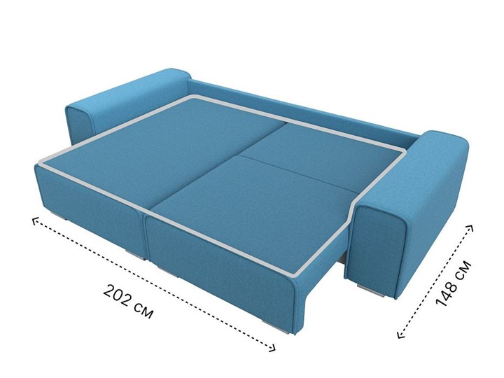 Угловой диван с оттоманкой Лига-029, Амур голубой (Рогожка) в Первоуральске - изображение 9