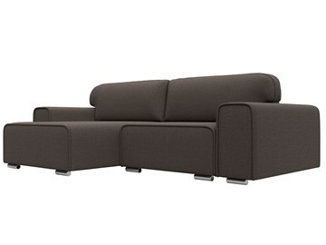 Угловой диван с оттоманкой Лига-029, Амур коричневый (Рогожка) в Екатеринбурге