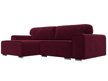 Угловой диван с оттоманкой Лига-029, Бордовый (Микровельвет) в Ревде