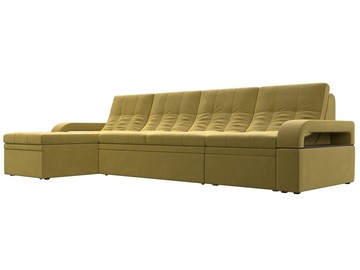 Угловой раскладной диван Лига-035 Лонг, Желтый (Микровельвет) в Ревде
