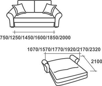 Прямой диван Аккордеон-1, 180 (прямые подлокотники), Элакс в Кушве - предосмотр 2