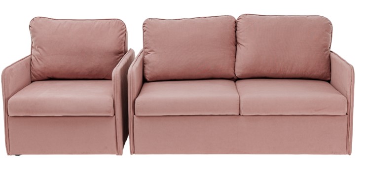 Комплект мебели Амира розовый диван + кресло в Екатеринбурге - изображение 1