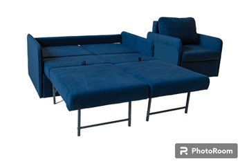 Комплект мебели Амира синий диван + кресло в Богдановиче - предосмотр 4