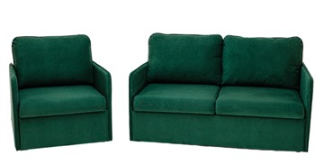 Комплект мебели Амира зеленый диван + кресло в Полевском