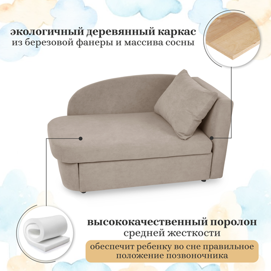 Мягкий диван правый Тедди бежевый в Екатеринбурге - изображение 14