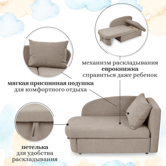 Мягкий диван правый Тедди бежевый в Екатеринбурге - изображение 17