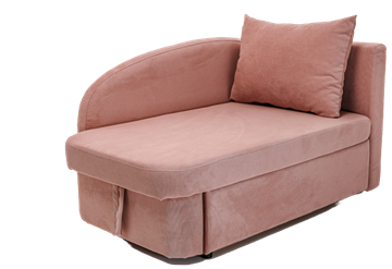 Мягкий диван правый Тедди розовый в Кушве