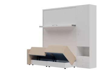 Диван Кровать-трансформер Smart (КД 1400+ШП), шкаф правый, левый подлокотник в Полевском - предосмотр 1