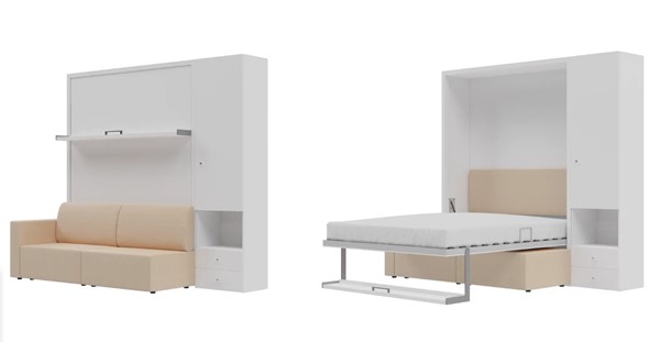 Диван Кровать-трансформер Smart (КД 1400+ШП), шкаф правый, левый подлокотник в Кушве - изображение