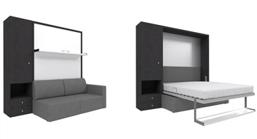 Диван Кровать-трансформер Smart (ШЛ+КД 1400), шкаф левый, правый подлокотник в Ревде