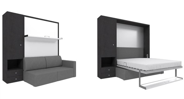 Диван Кровать-трансформер Smart (ШЛ+КД 1400), шкаф левый, правый подлокотник в Кушве - изображение