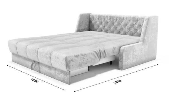 Диван прямой Аккордеон-Кровать 1,55 с каретной утяжкой, полоска (ППУ) в Кушве - изображение 6