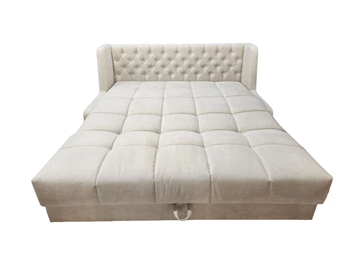 Прямой диван Аккордеон-Кровать 1,55 с каретной утяжкой, клетка (НПБ) в Кушве - предосмотр 1