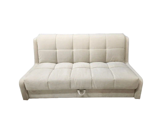 Прямой диван Аккордеон-Кровать 1,55 с каретной утяжкой, клетка (НПБ) в Кушве - изображение