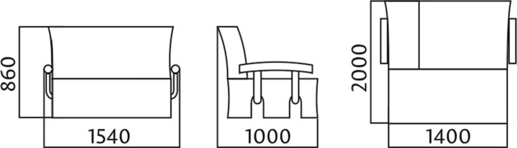 Прямой диван Аккордеон с боковинами, спальное место 1400 в Полевском - изображение 4