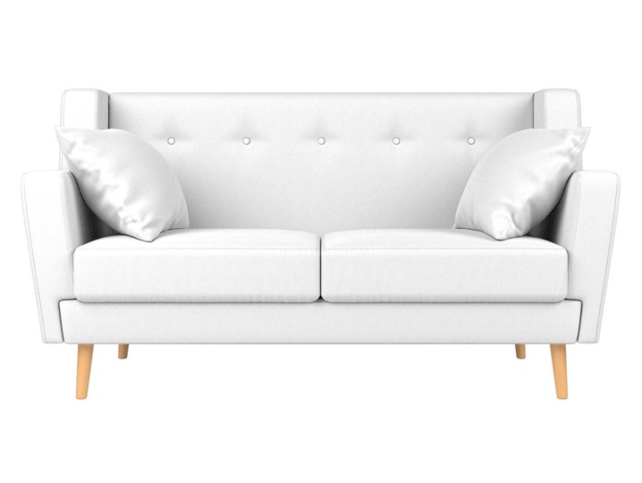 Прямой диван Брайтон 2, Белый (экокожа) в Ревде - изображение 1