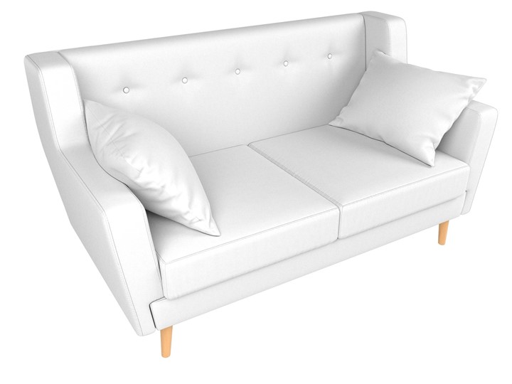 Прямой диван Брайтон 2, Белый (экокожа) в Ревде - изображение 3