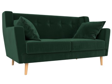 Прямой диван Брайтон 2, Зеленый (велюр) в Кушве