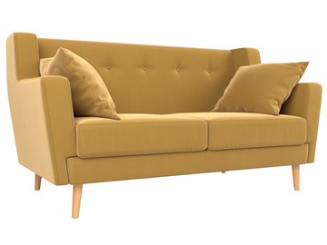 Прямой диван Брайтон 2, Желтый (микровельвет) в Кушве
