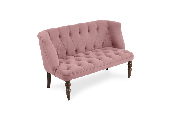 Прямой диван Бриджит розовый ножки коричневые в Кушве - изображение
